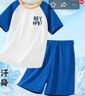 MQDMINI童装儿童速干套装男童运动T恤裤子2025新款宝宝夏季衣服 YY恐龙-短袖套4艳蓝 120 实拍图