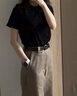 京东京造短袖女T恤纯棉女士t恤25夏季新款女装打底衫白小T 黑色 S 实拍图