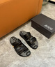 爱步（ECCO）拖鞋男 魔术贴勃肯鞋男士男鞋凉鞋外穿一字带拖鞋 科摩500904 黑色50090401001 43 实拍图