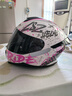 LS2情侣摩托车头盔男女机车赛车四季全盔儿童盔防雾大尾翼802 特白/粉红摩擦 M(建议52-53头围) 实拍图