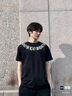 BOY LONDON春男女同款短袖仿烫金环形印花老鹰潮牌T恤N01903 黑色 M 实拍图
