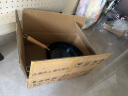 章丘铁锅手工小平底辅食煎锅烤肉煎锅无涂层物理不粘锅炒锅平底锅 烤蓝木把 24cm 实拍图