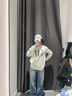 Gap男女装2025春季新款纯棉印花大logo宽松长袖T恤美版725634 白色 XS 美码 S亚洲码175/88A 实拍图