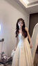 妍莉芬（yanlifen）法式在逃公主吊带连衣裙女2025夏季新款订婚礼服法式小白裙子夏天 白色 S 实拍图