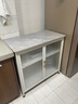 帅仕（shuaishi）厨房置物架落地岩板餐边收纳柜橱柜微波炉烤箱锅具储物架碗柜用具 白3层80长45深【免钉安装】可调层高 实拍图