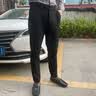 罗蒙高档天丝弹力西裤男士春夏季修身英伦商务长裤子男抗皱免烫休闲裤 深灰色 32 码(2.5尺) 实拍图
