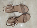 百丽（Belle）度假风一字带凉鞋女商场同款水钻面凉鞋3CQ36BL5 杏色 39 (245mm) 实拍图
