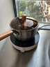 无涂层不锈钢奶锅宝宝专用辅食锅家用汤锅婴儿煎煮一体锅电磁炉 特厚无涂层22cm带盖 实拍图