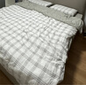 MUJI柔软洗棉被套套装 床单式/加大双人床用 粉色小格纹 学生儿童宿舍 实拍图