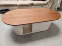 左客左家实木茶几中古奶油风客厅家用小户型可储物轻奢高级感椭圆拱门茶桌 杏色柜体|120CM实木茶几 实拍图