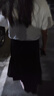 百图betu女装2025夏季新款半身裙橡筋腰下摆分割荷叶伞裙裙子2503X02 白色 M 实拍图