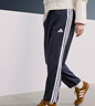 adidas速干情侣款休闲舒适束脚运动裤男女秋季阿迪达斯官方   传奇墨水蓝/白色   3XL 实拍图