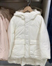 优衣库童装男童女童高性能复合连帽外套/保暖厚衣服473309 01 乳白色 110 实拍图