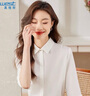 真维斯（JEANSWEST）衬衫女秋季时尚气质高级感宽松七分袖职业穿搭白衬衣女白色XL 实拍图