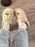 crocs卡骆驰洞洞鞋贝雅卡骆班轻便耐磨一脚蹬休闲鞋|205089 冬日白/彩色-1LI 39 (240mm) 实拍图