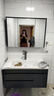 法梵仕浴室柜洗脸手盆柜组合洗漱台洗手台池卫浴台【陶瓷一体盆】 A款标准镜轻奢灰90cm 实拍图