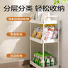 得力（deli）三层金属小推车 家用置物架落地厨房浴室移动零食卫生间学生宿舍床头收纳储物架放置 白色PJ118 实拍图