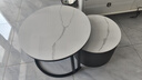 凌沐瑾 岩板茶几客厅小户型简约轻奢可伸缩圆形茶几电视柜组合 双抽-黑架70白50白岩板-灰抽D 实拍图