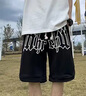 狮之南美式复古短裤男夏季欧美高街vibe裤子大抽绳拳击运动篮球裤 黑色 2XL 实拍图