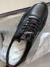 皮尔卡丹（pierre cardin）男鞋休闲运动时尚轻便厚底细纹软牛皮健步鞋松紧带百搭皮鞋男平价 黑色 圆头1 40 (250mm) 实拍图