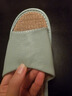 果洛菲亚麻拖鞋男女款四季情侣室内防滑棉麻布地板凉拖 薄荷绿 38/39  实拍图