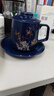 天喜（TIANXI）茶杯陶瓷水杯茶水分离过滤内胆带盖男士家用办公泡茶杯子 竹报平安三件套+杯碟 实拍图