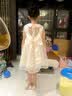 G.duck童装女童连衣裙夏季2026新款公主裙儿童裙子夏天蝴蝶结网纱蓬蓬裙 2409米白色 90 尺码1~2岁【 80-90cm】 实拍图
