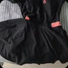 李宁（LI-NING）泳衣女士连体裙式游泳衣保守大码遮肚温泉泳装 0781 黑红 XL  实拍图