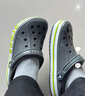卡骆驰crocs洞洞鞋贝雅卡骆班轻便耐磨一脚蹬休闲鞋|205089 石板灰/青柠绿-0GX 39 (240mm) 实拍图