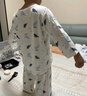 红豆儿童睡衣男女童春夏薄款纯棉家居服套装长袖裤空调服J3115白色110 实拍图