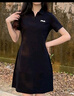 FILA 斐乐官方女子针织连衣裙时尚修身POLO领短袖裙子 正黑色-BK XL (175) 92A 实拍图