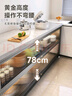四季沐歌厨房置物架橱柜餐边收纳柜碗柜微波炉烤箱落地置物储物柜用具大全 加厚岩板【灰3层100*40*80】 实拍图
