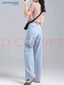 真维斯（JEANSWEST）牛仔裤女2025秋季高腰阔腿裤垂感时尚宽松女士长裤子女浅蓝色L 实拍图