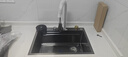 JOMOW九牧王洗菜盆5MM厚瀑布飞雨厨房水槽大单槽304不锈钢洗菜池 60*45cm纳米黑(飞雨瀑布) 抽拉飞雨套餐+台控下水+洗杯器+净水龙头 实拍图