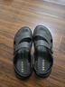 森达凉鞋男夏季牛皮舒适平底休闲沙滩鞋 棕色 41 实拍图