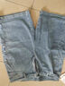 牛仔短裤男夏季薄款直筒宽松7七分裤子男士八分休闲中裤潮牌夏天 灰蓝 3XL 实拍图