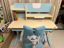 护童儿童学习桌椅小学生写字桌可调节升降课桌椅套装小户型书桌带书架 好奇星120cm+扶手椅_蓝 实拍图