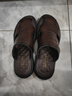 蜻蜓牌（DRAGON-FLY）夏季包头皮凉鞋男士真皮休闲户外防滑开车软底凉拖两穿爸爸沙滩鞋 棕色 （运动鞋码，脚胖选大一码） 42 实拍图