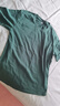 真维斯（Jeanswest）纯棉t恤女士夏季2025新款休闲慵懒风短袖女装潮流宽松半袖上衣服 墨绿 纯色 M 实拍图