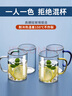 青苹果耐热玻璃水杯465ml四只 四色把手玻璃杯 围炉煮茶杯牛奶杯 实拍图