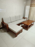 梓画实木沙发客厅组合中式小户型床两用布艺贵妃转角全套家具品牌前十 【60cm/位】四人位+贵妃[送茶几] 海绵坐垫 实拍图