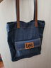 Lee时尚休闲托特包牛仔布百搭单肩包学生书包通勤挎包轻便简易手提包 牛仔蓝 实拍图