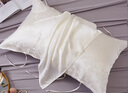 百年六合19姆米真丝枕巾100%桑蚕丝丝绸提花纯色枕头巾50x80单只价可定制 白雚同心 80cm*50cm 实拍图