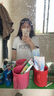 polo衫短袖t恤女2025新款夏季宽松港风设计感小众正肩翻领上衣服 藏青拼白灰色 S （80-95斤） 实拍图