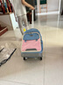 京商日本拉杆书包小学生三到六年级中学生大容量护脊可爬楼三轮拉杆包 三轮蓝粉拼色 实拍图