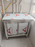 不锈钢拉门工作台操作台厨房储物柜商用打荷台面案板饭店切菜桌子 组装款长80宽60高80cm单通 实拍图