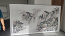 酣墨香客厅装饰画新中式挂画山水画办公室画沙发背景画风景画靠山图壁画 AM110【背有靠山】 230x100cm—无玻璃无背板设计 [黑框】+经典油画布画芯质感视觉 实拍图