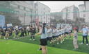 安踏（ANTA）速干运动套装 女夏季防走光训练运动服中考体测跑步瑜伽服两件套 【速干防走光A款】冰凉蓝/黑-4 M/女165 实拍图