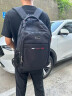 袋鼠双肩包男士背包大容量行李旅游包学生书包女初中商务笔记本电脑包 黑色配蓝标 实拍图