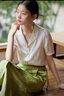 自巧小个子东方简奢风浮花影新中式提花女2024夏新款衬衫半身裙两件套 云母白衬衫 S (3码) 实拍图